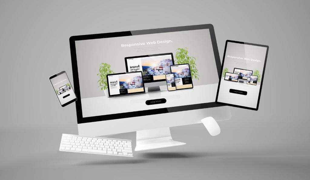 Developer coding a responsive PHP website on laptop in Florida workspace