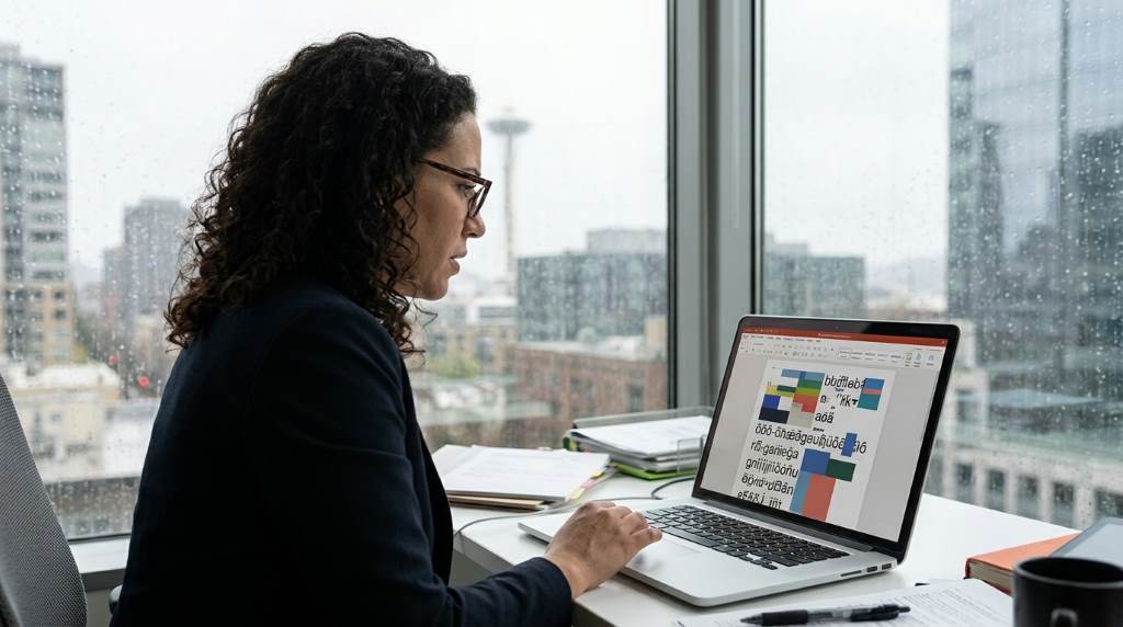 Broken Microsoft Office document with formatting problems